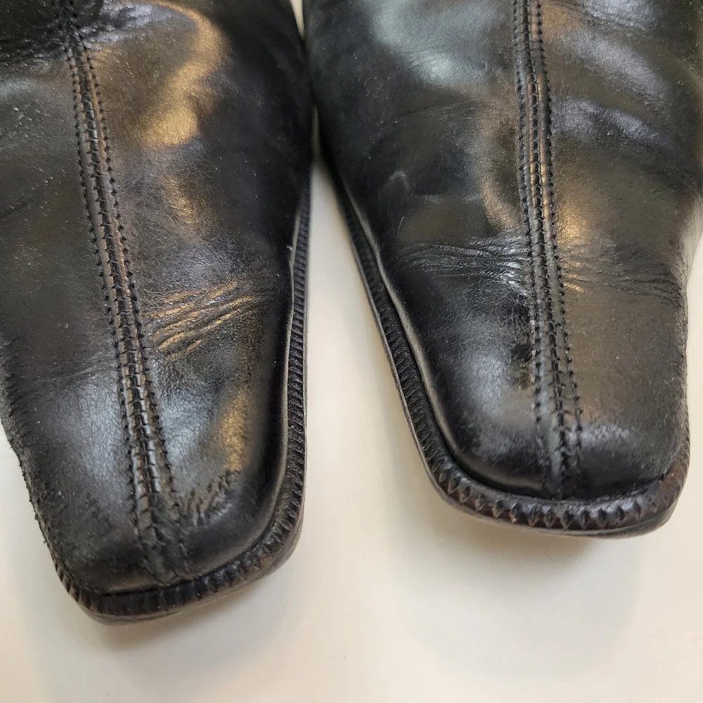 Spatarella Napoli Size 37 Vintage Square Toe Side Zip Booties